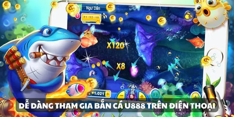 Thành viên có thể tham gia bắn cá ngay trên app ở điện thoại